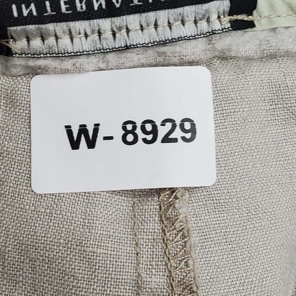 International Male Men Pants 34 Beige Linen Dress Pants Button 30" Inseam - Picture 2 of 14